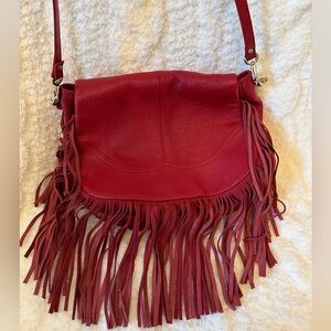 Claudia Firenze red fringe bag